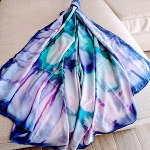 Hand painted silk scarf